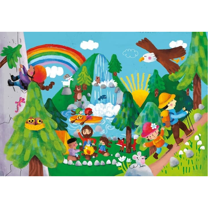 Vilac Dřevěná knížka s puzzle Dobrodružství
