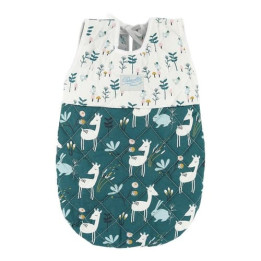 Petitcollin Spací vak zeleno-bílý (pro panenku 36-40 cm)