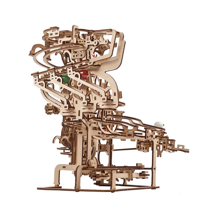 Ugears 3D dřevěné mechanické puzzle Kuličková dráha řetězová