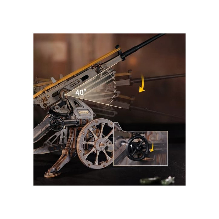 RoboTime 3D dřevěná mechanická skládačka Protiletadlové dělo