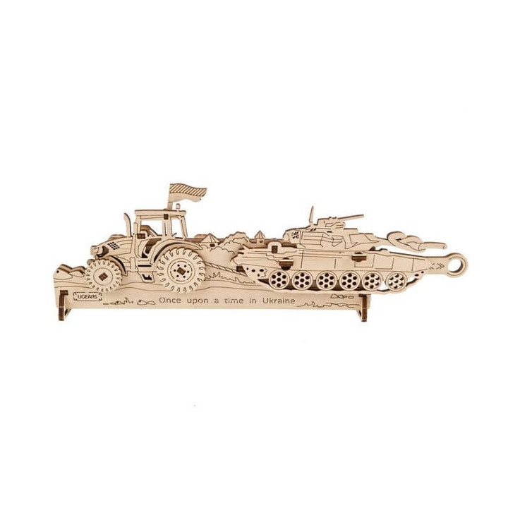 Ugears 3D dřevěné mechanické puzzle Brave UA Tractor