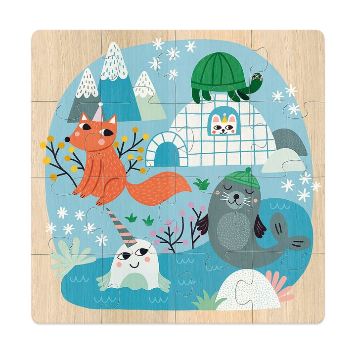 Vilac Dřevěné puzzle Světová zvířata
