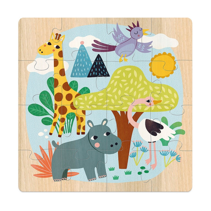 Vilac Dřevěné puzzle Světová zvířata