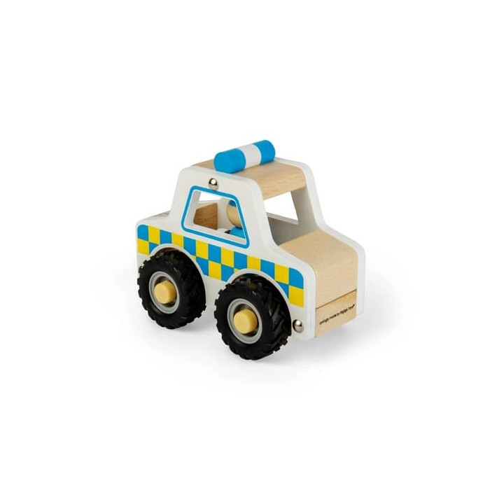 Bigjigs Toys Dřevěné mini policejní auto