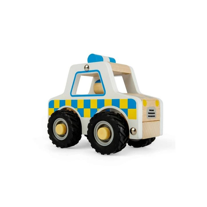 Bigjigs Toys Dřevěné mini policejní auto