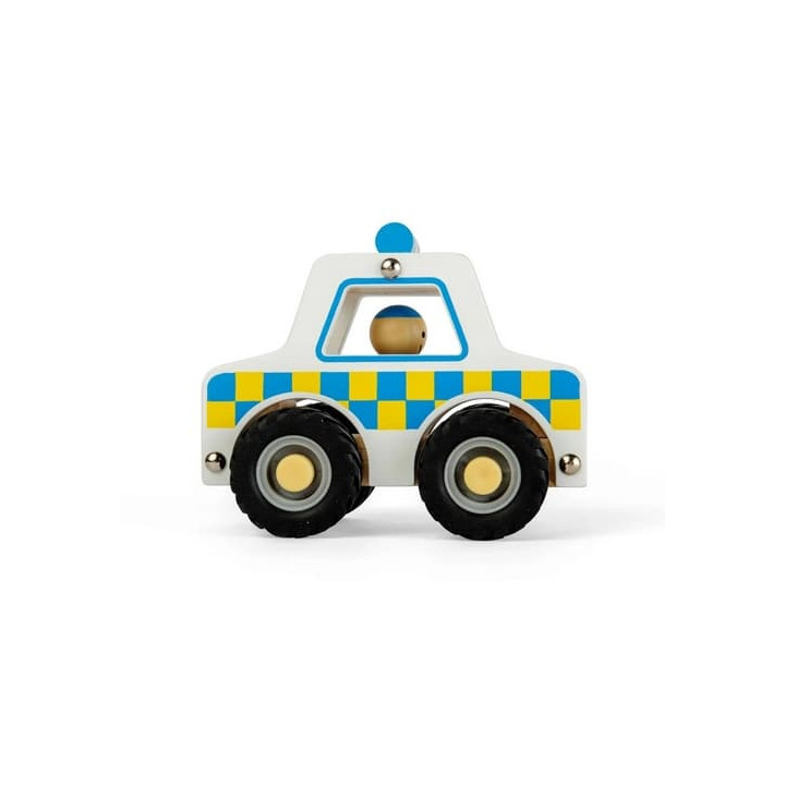 Bigjigs Toys Dřevěné mini policejní auto