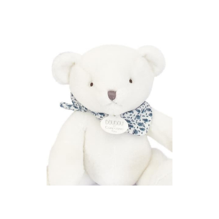Doudou Plyšový medvídek bílý 25 cm