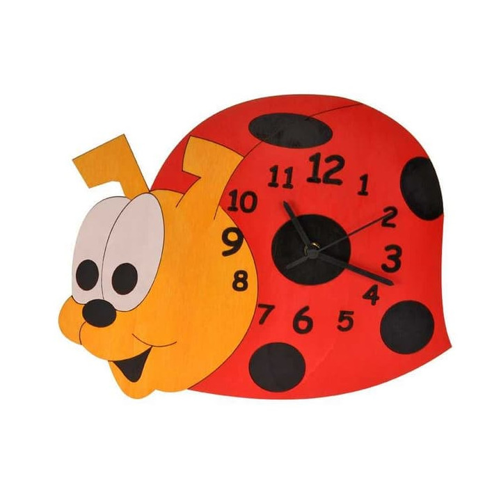 DoDo Dětské dřevěné hodiny beruška
