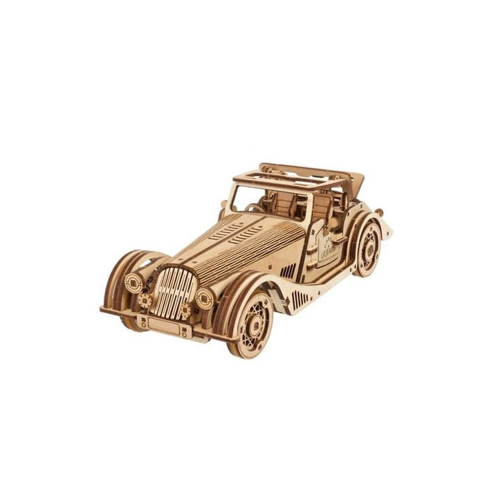 Ugears 3D dřevěné mechanické puzzle Sportovní auto Rapid Mouse