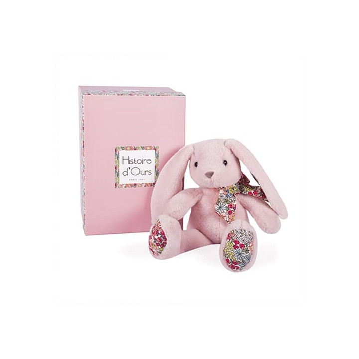 Doudou Histoire d´Ours Plyšový kamarád růžový králíček 25 cm