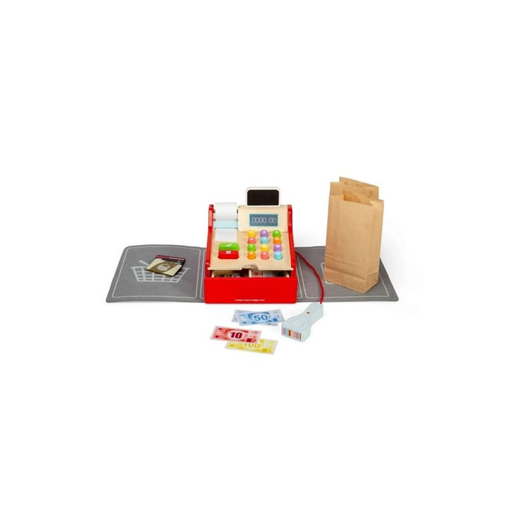 Bigjigs Toys Dětská dřevěná pokladna