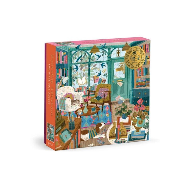 Galison Fóliové puzzle Odpoledne v knihkupectví 500 dílků
