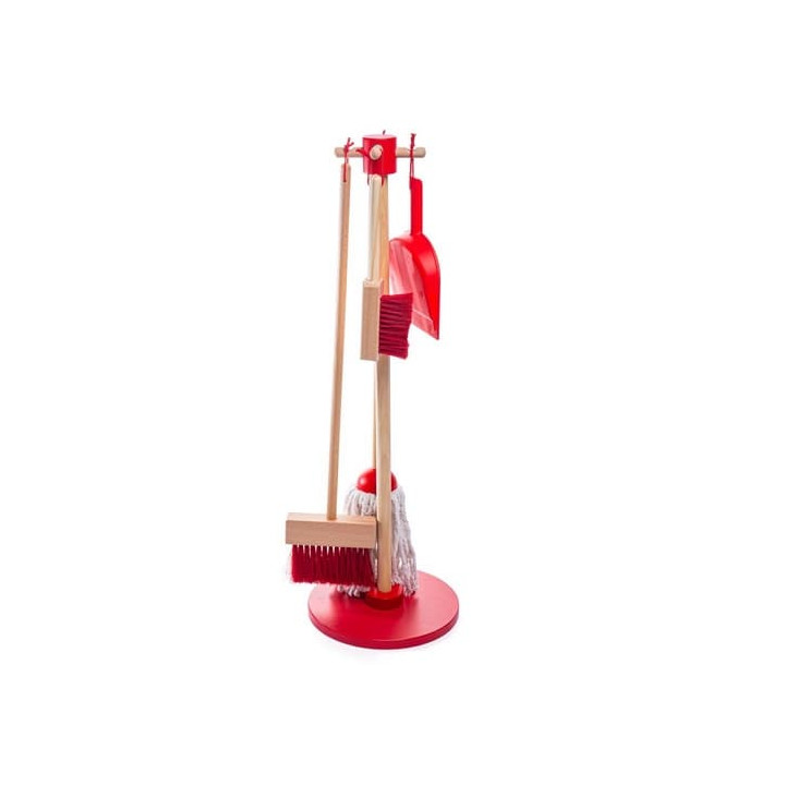 Bigjigs Toys úklidový hrací set červený