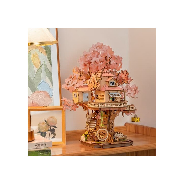 RoboTime 3D dřevěná skládačka Domeček na stromě Sakura