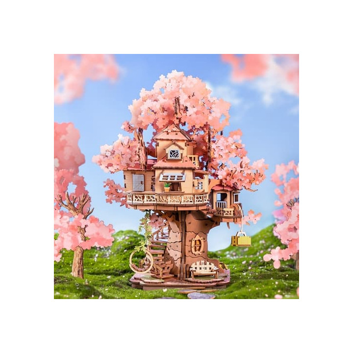 RoboTime 3D dřevěná skládačka Domeček na stromě Sakura