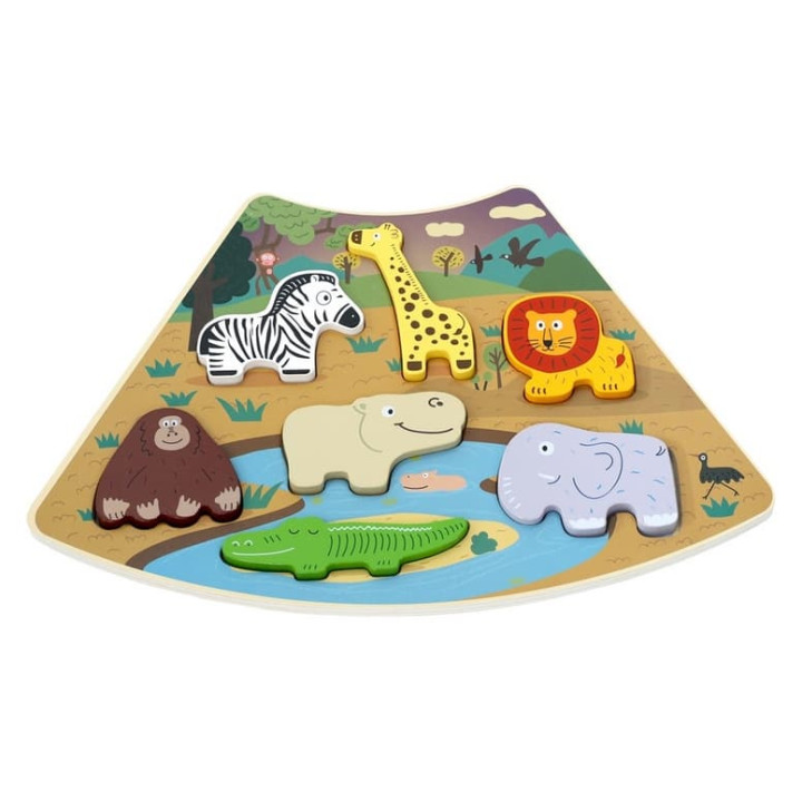 2Kids Toys Dřevěné puzzle Kruh propojitelné 6 v 1