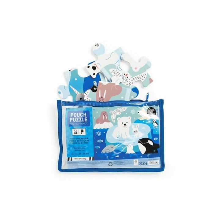 Mudpuppy Puzzle v taštičce Lední přátelé 12 dílků