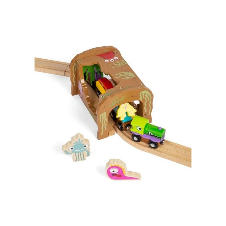 Bigjigs Rail Dřevěný tunel Příšerky