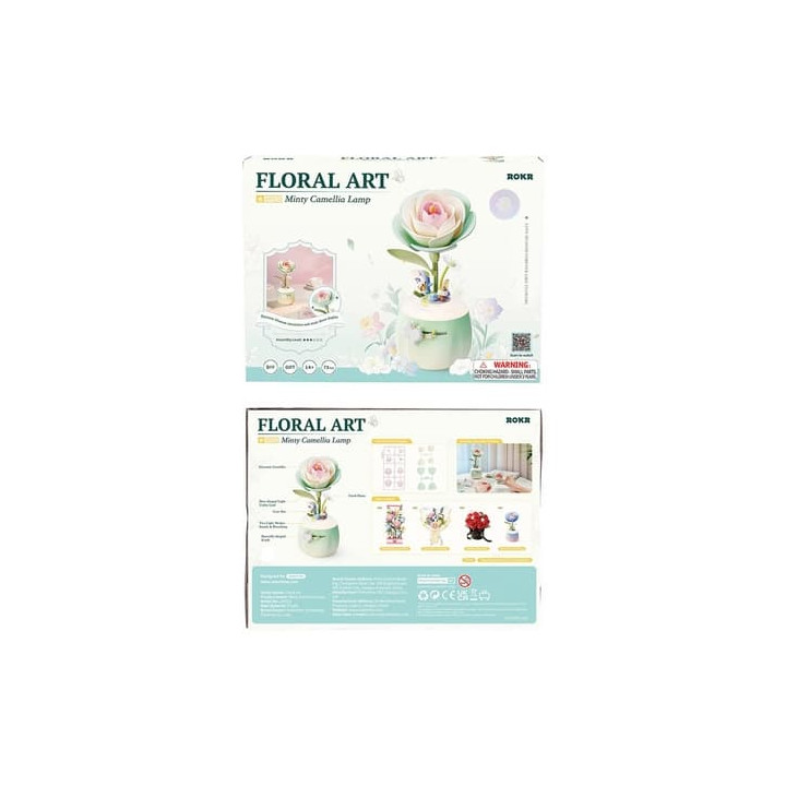 RoboTime 3D mechanická skládačka noční aroma lampy Kamélie zelená