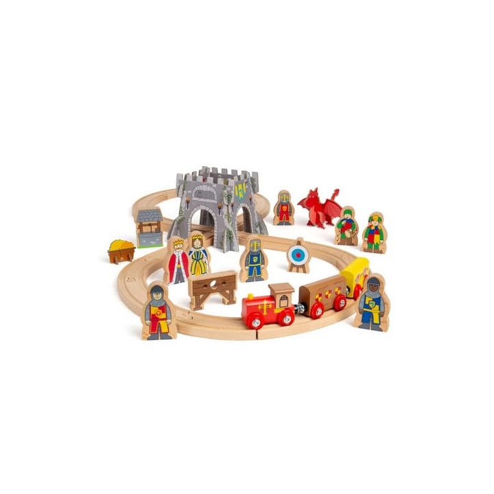 Bigjigs Rail Dřevěná vláčkodráha Středověk