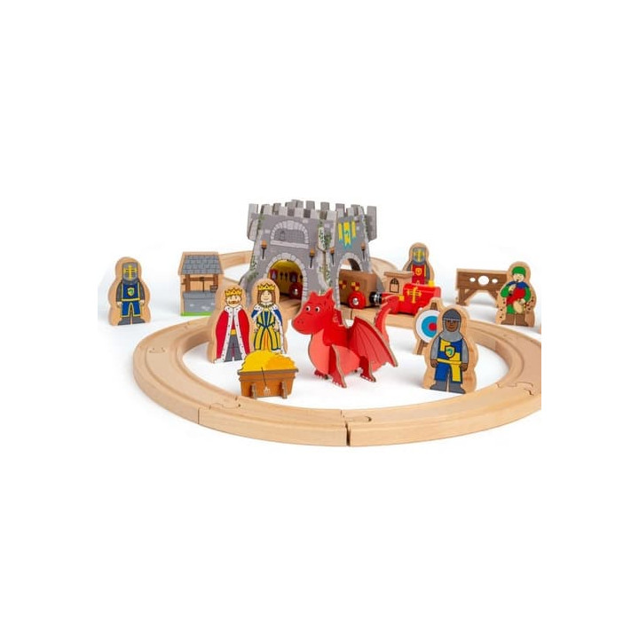 Bigjigs Rail Dřevěná vláčkodráha Středověk