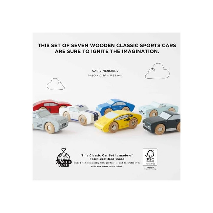 Le Toy Van Set dřevěných sportovních autíček