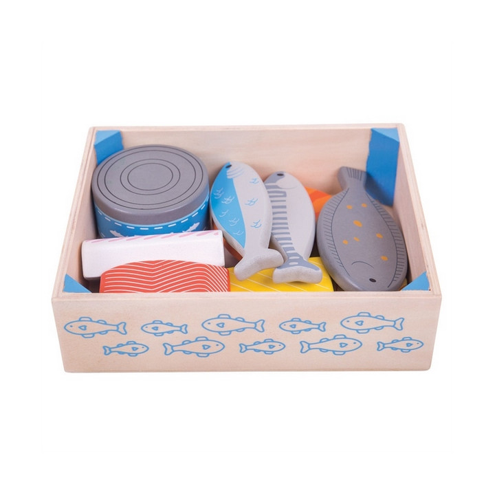 Bigjigs Toys Dřevěné mořské plody v krabičce