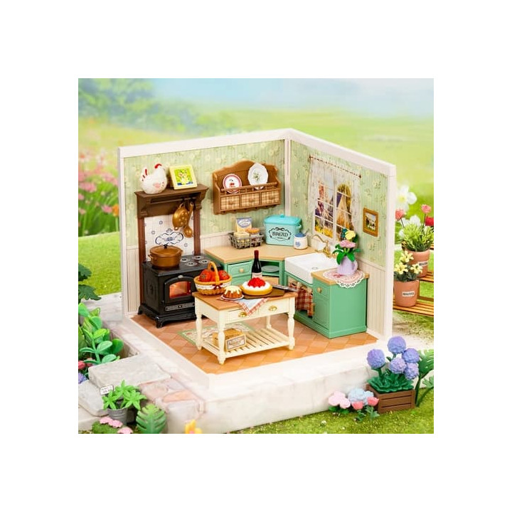 RoboTime 3D dřevěná skládačka Miniatura domečku Farmářská kuchyně