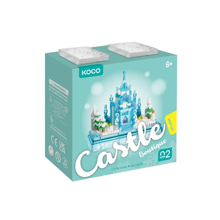 Stavebnice mini KOCO Zimní hrad plast 381ks v krabičce 11x12x5cm