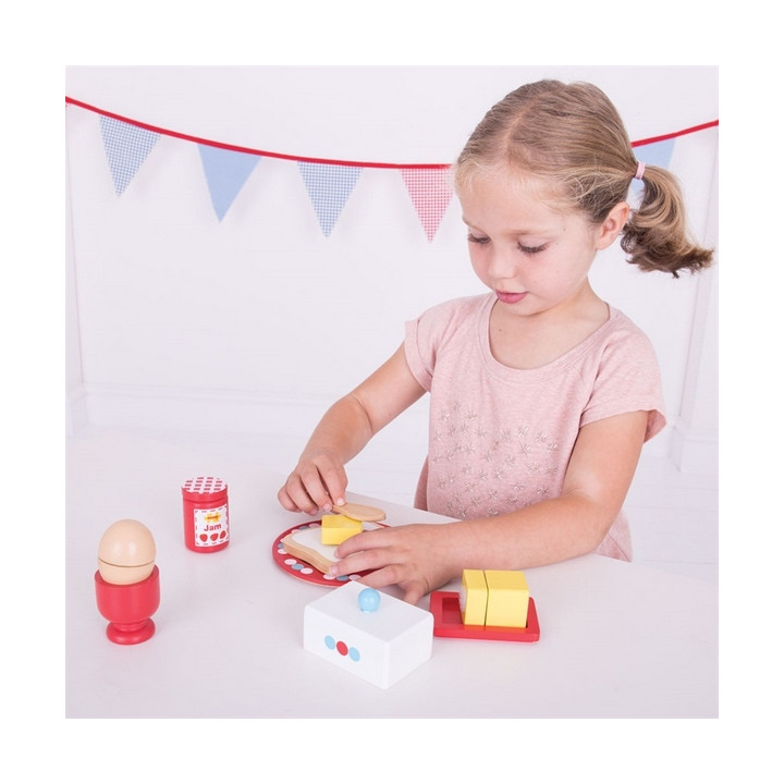 Bigjigs Toys Dřevěné hračky - Set snídaně