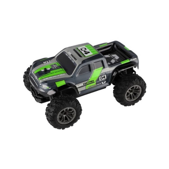 Auto RC pick up terénní plast 25cm 2,4GHZ na baterie šedo-zelený v krabici