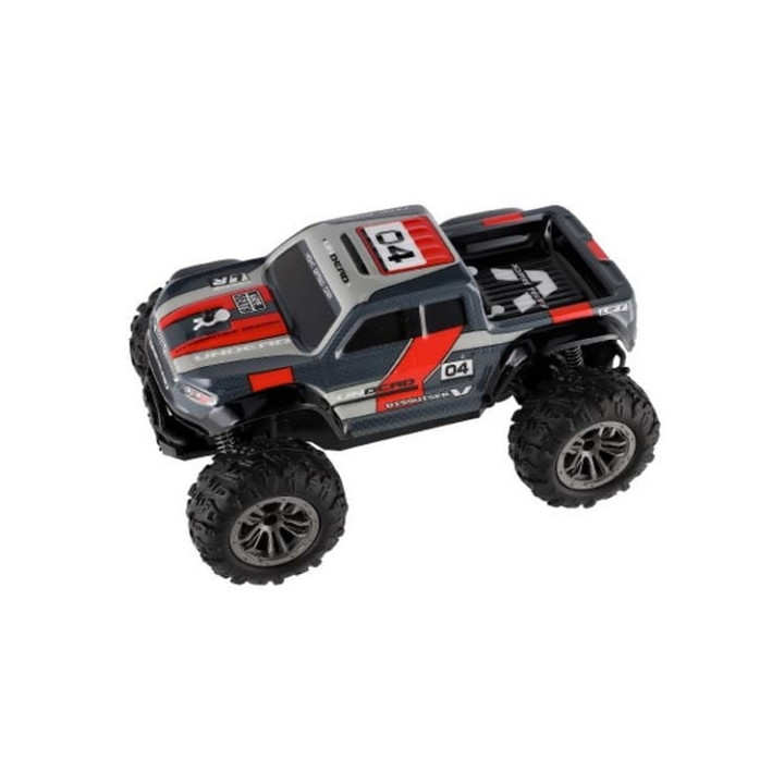 Auto RC pick up terénní plast 25cm 2,4GHZ na baterie šedo-červený v krabici
