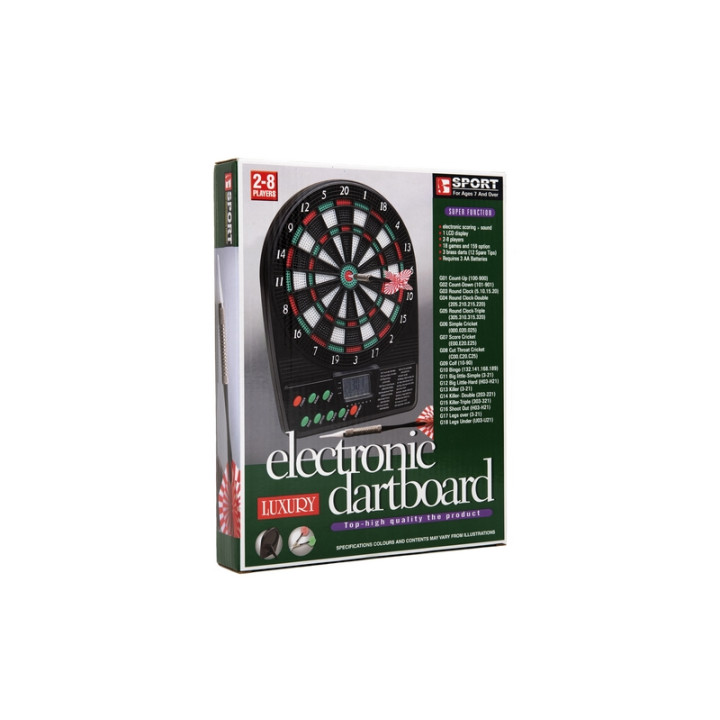 Elektronický terč digitální + 3 šipky plast se zvukem 20x26 cm