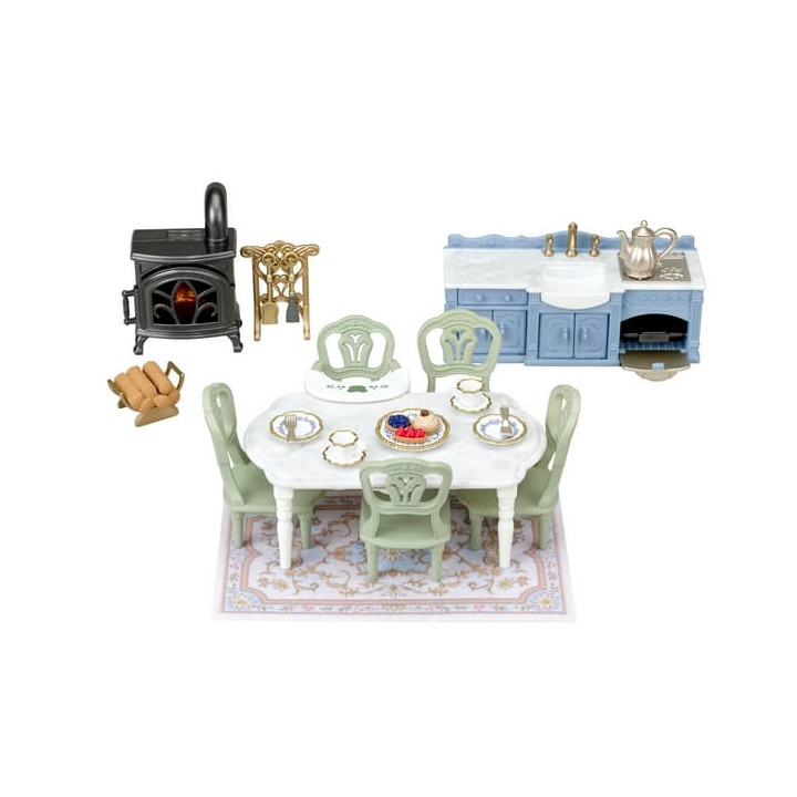 Sylvanian Families Nábytek - elegantní jídelna s krbem