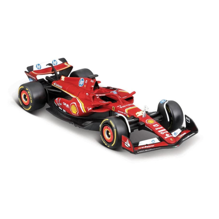 Bburago – RACE Tahač s návěsem Iveco S Way + F1 Ferrari SF-24 (2024),  16 Charles Leclerc, 1:43