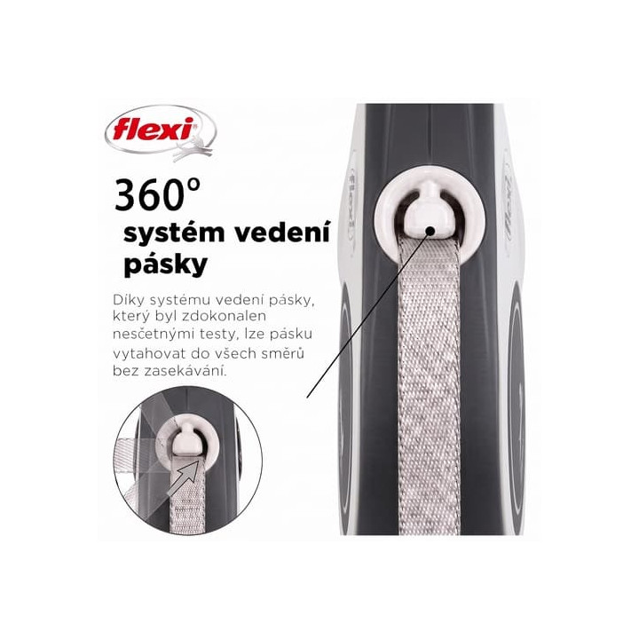Flexi Vodítko Comfort Plus S pásek 5m antracitové