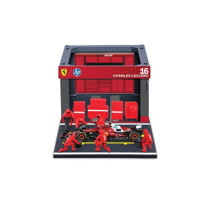 Bburago - Formula Racing F1 Pit Pass set - Ferrari SF-25 (2025),  16 Charles Leclerc, 1:43