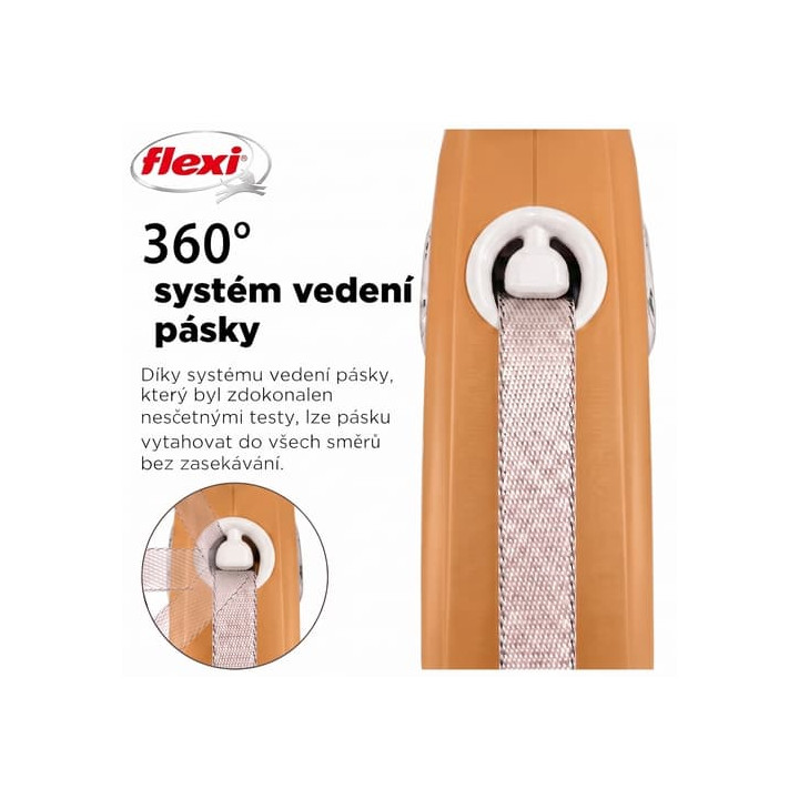 Flexi Vodítko Comfort Plus XS pásek 3m světle žluté