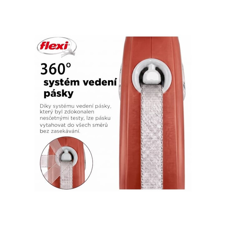 Flexi Vodítko Comfort Plus S pásek 5m světle červené