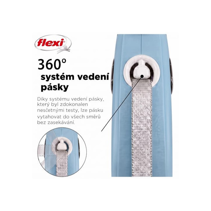 Flexi Vodítko Comfort Plus S pásek 5m světle modré