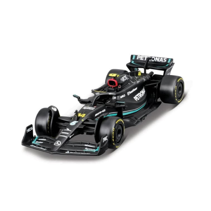 Bburago – RACE M-B Tahač s návěsem + F1 Mercedes-AMG Petronas W15 (2024),  63 George Russell, 1:43