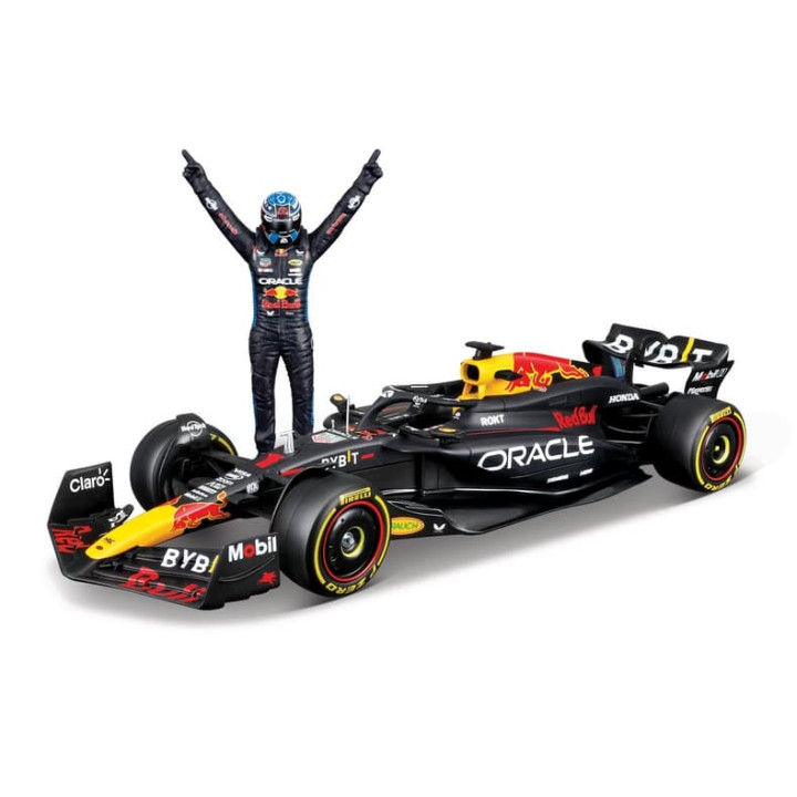 Bburago - RACE Formula F1 s figurkou jezdce, Oracle Red Bull Racing RB20 (2024)  1 Verstappen, 1:24