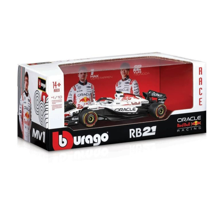 Bburago – RACE Formule F1 Oracle Red Bull Racing RB21 (2025) s helmou,  1 Max Verstappen, 1:18