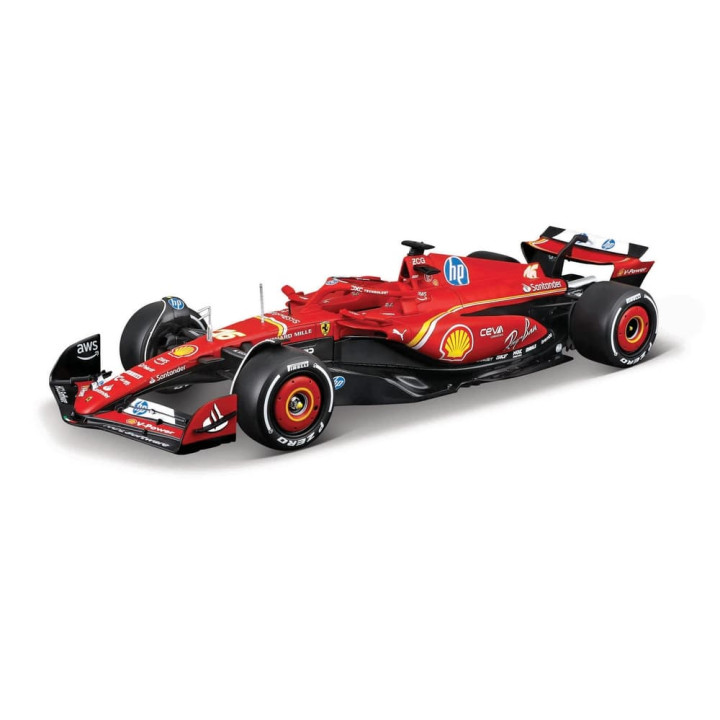 Bburago - RACE F1 s figurkou jezdce, Ferrari SF-24 (2024),  16 Charles Leclerc, 1:24
