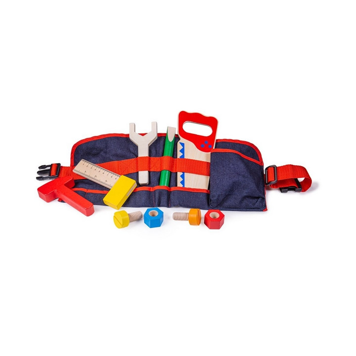 Bigjigs Toys Dřevěné nářadí na červeném opasku