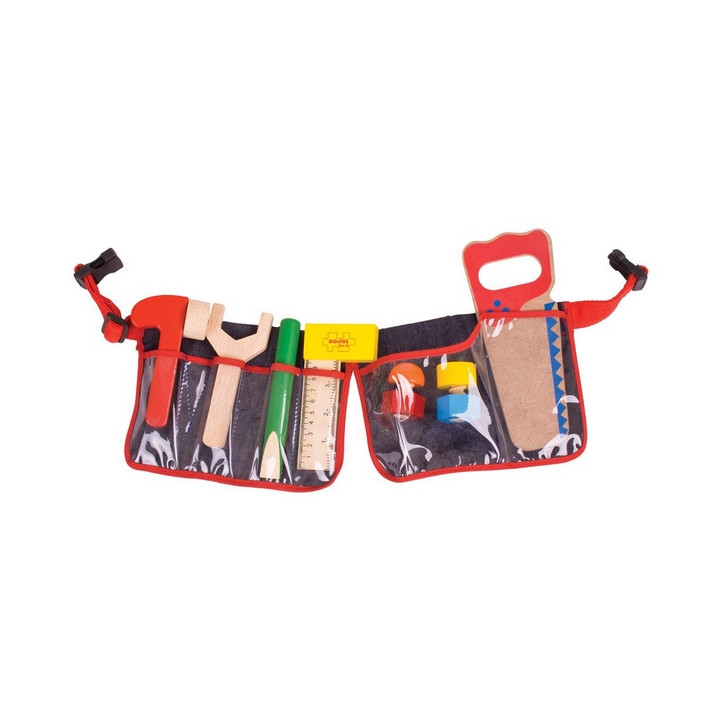 Bigjigs Toys Dřevěné nářadí na červeném opasku