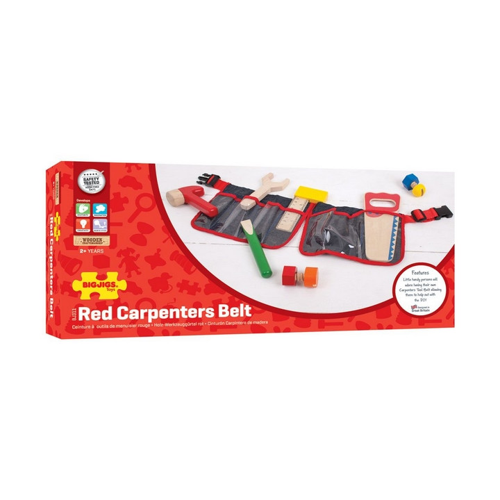 Bigjigs Toys Dřevěné nářadí na červeném opasku