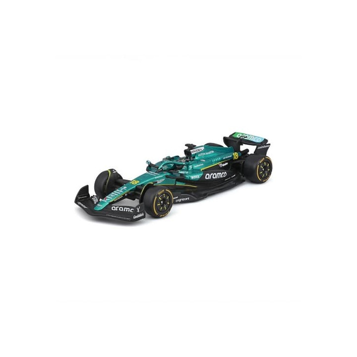 Bburago - RACE F1 v dekorativním boxu, Aston Martin AMR25 (2025),  18 Lance Stroll, 1:43