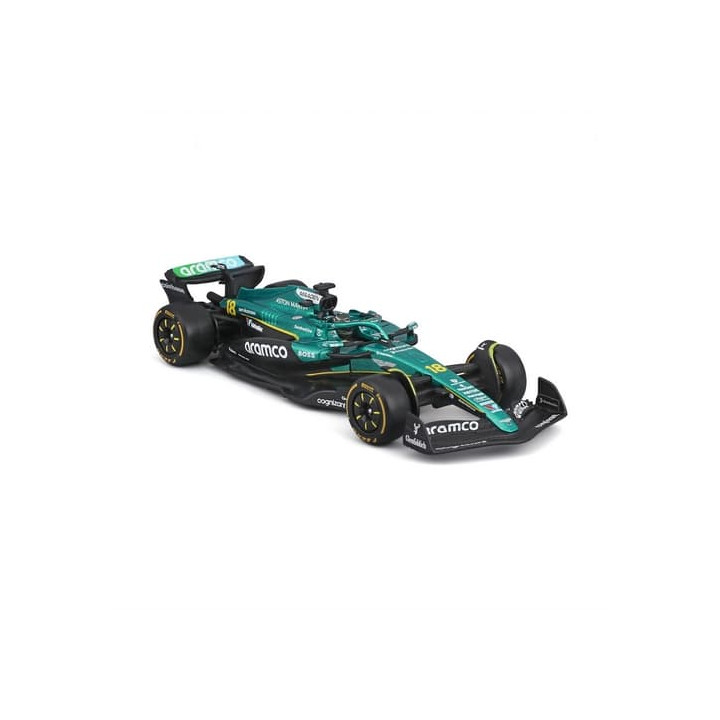 Bburago - RACE F1 v dekorativním boxu, Aston Martin AMR25 (2025),  18 Lance Stroll, 1:43