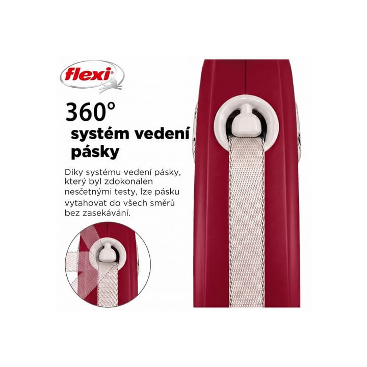 Flexi Vodítko Comfort Plus XS pásek 3m červené